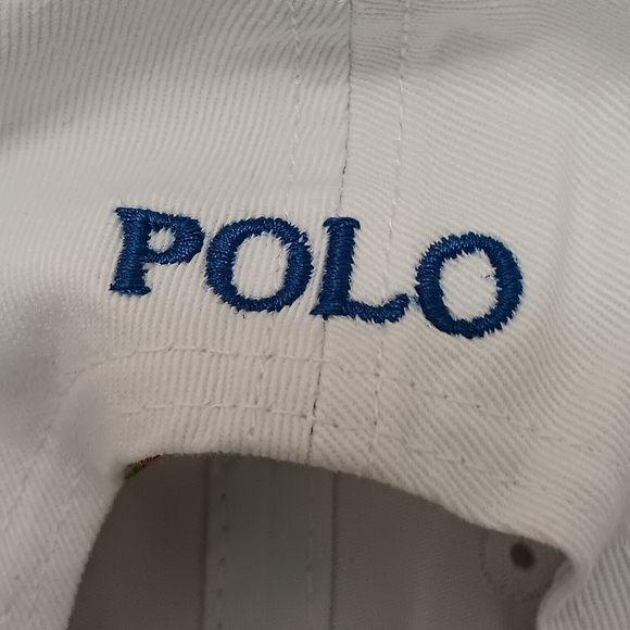 POLO RALPH LAUREN MEN'S CLASSIC WHITE ALL OVER LOGOS CAP HAT OSFA $49 BRAND NWT - Picture 7 of 9